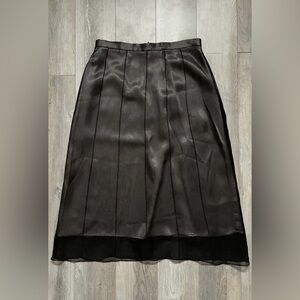 NWOT Tristan & Iseut Satin with Sheer Overlay  Midi Skirt